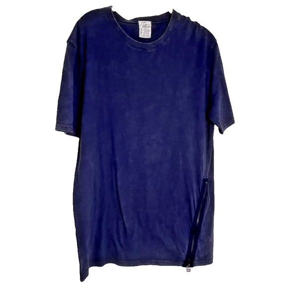 mletus Other - VTG Sun Faded Blue‎ Blank T Shirt Zipper Y2K Men's Distressed Sz Large Soft